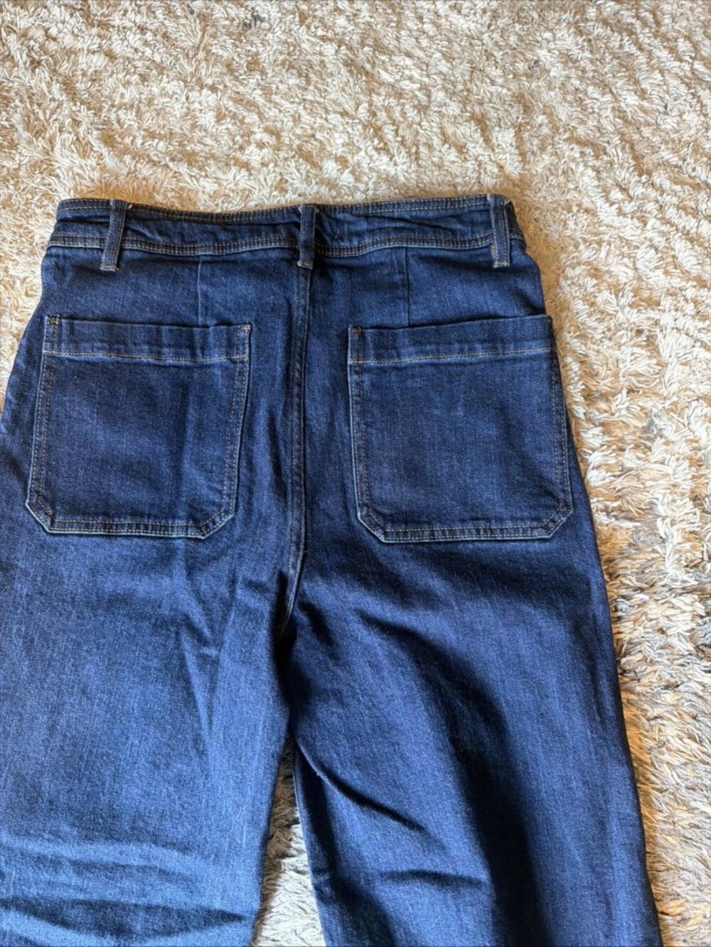 OAT New York High Rise Wide Leg Jeans Blue Raw Hem Women 10/30 - Picture 7 of 8